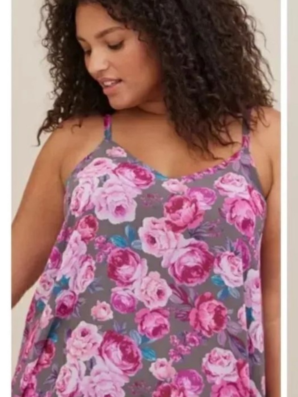Torrid Sophie chiffon swing cami floral tank top size 1 .